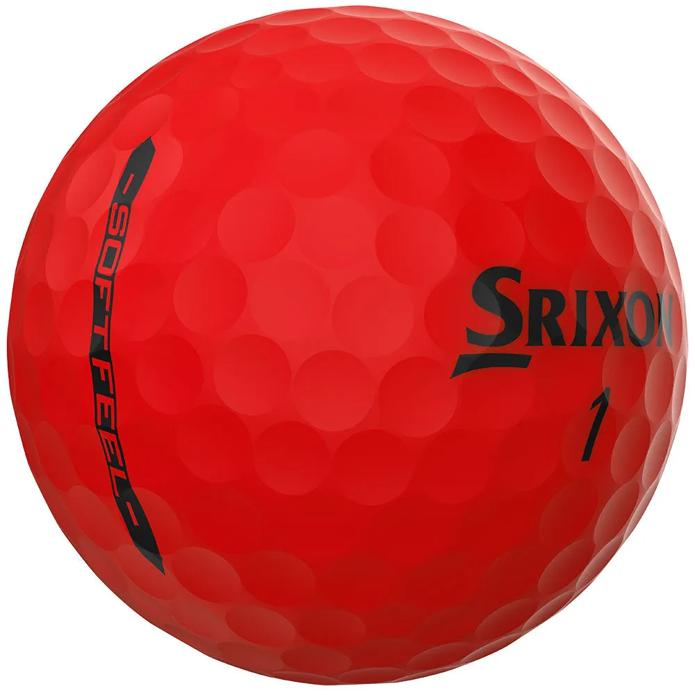 Srixon Soft Feel Golf Balls - Brite Red - 12 Pack, Biodegradable golf balls