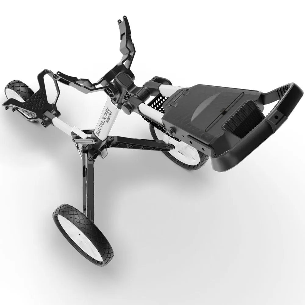 Sun Mountain Ridgeline 3-Wheel Push Trolley - White, Titleist TSR3 driver