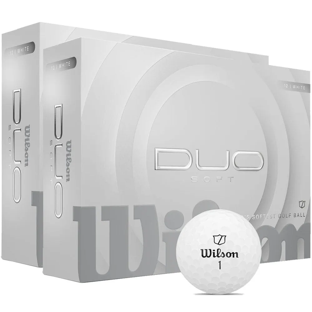 Fresh Drop Wilson Staff Duo Soft Golf Balls - White - Double Dozen Everyday Essential, Golf bag cooler pocket, Golf gear for tall men