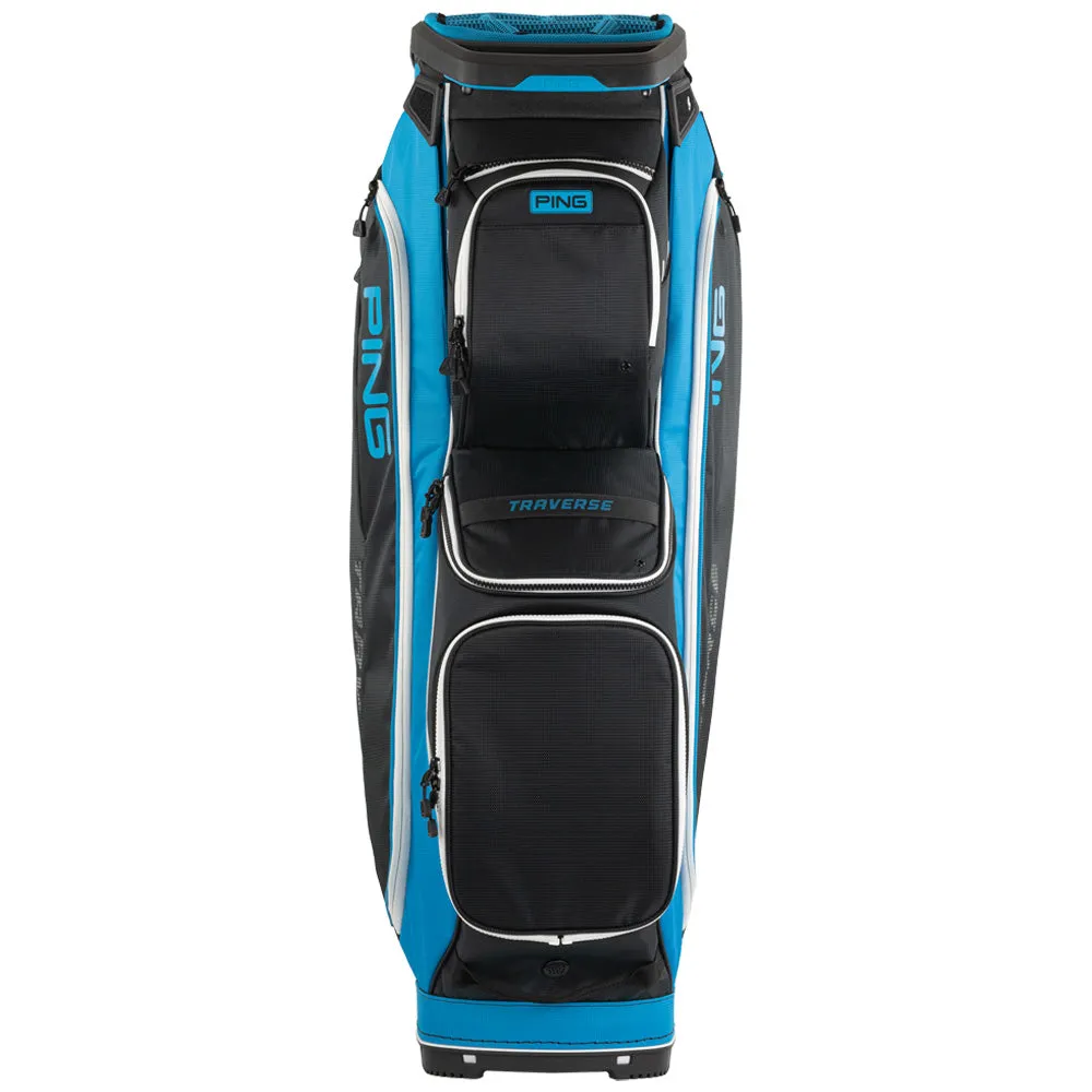 Ping Traverse 244 Cart Bag - Blue/Black, Airline approved golf bag, Golf cart cup holder, Personalized golf balls
