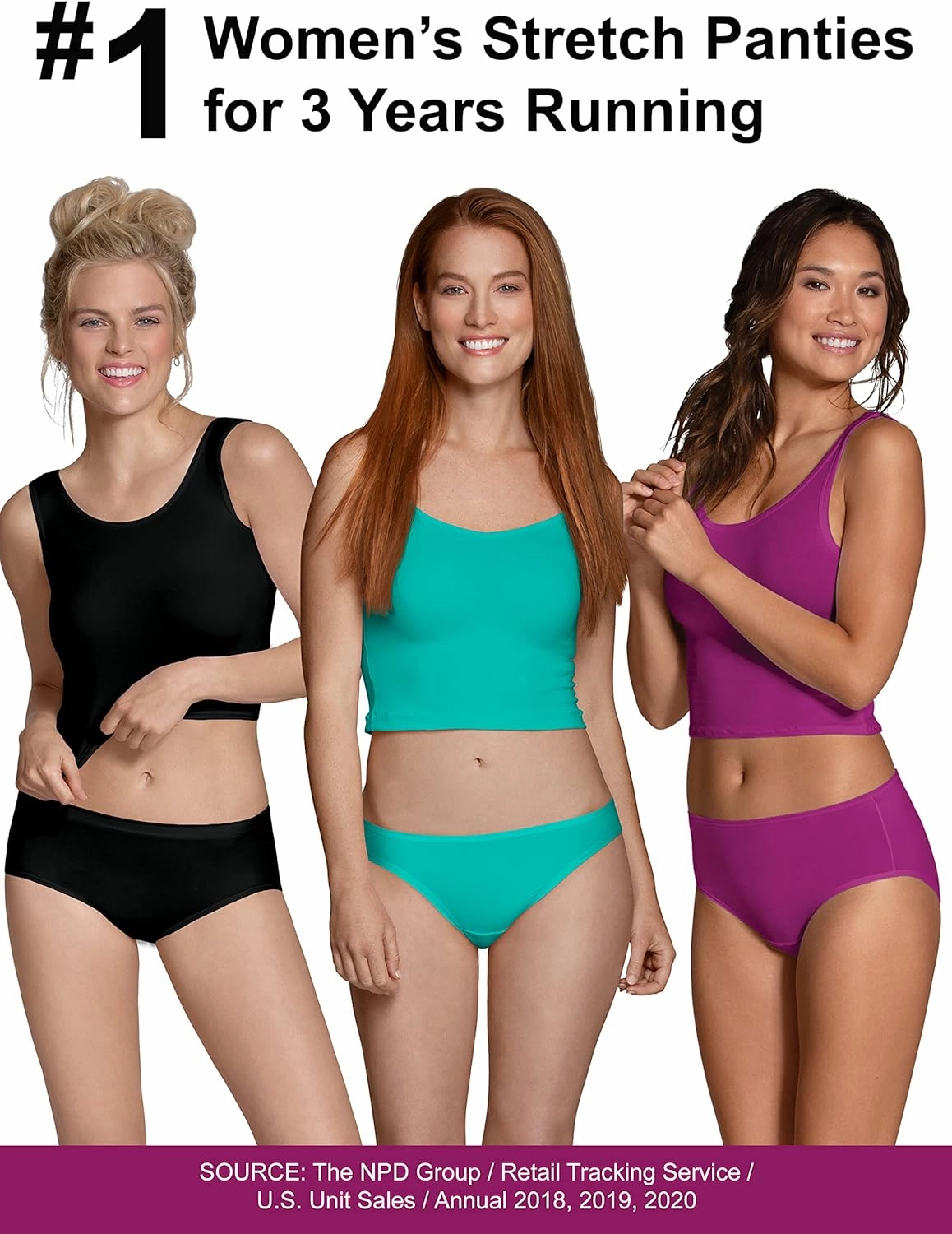 Fruit of the Loom Women's Eversoft Cotton Underwear Multipacks, Tag Free & Breathable, Available in Plus Size