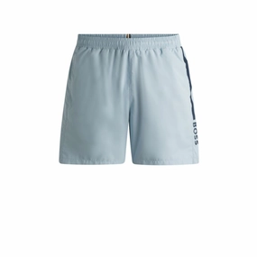 Fully lined swim shorts with logo print