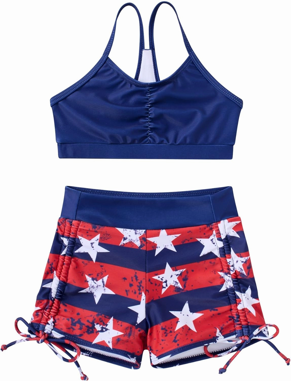 Funnycokid Girls Swimsuit 3 Pieces Zip Rash Guard Set Bikini Bathing Suits Boyshort Summer Kids Swimwear 3-12 Years