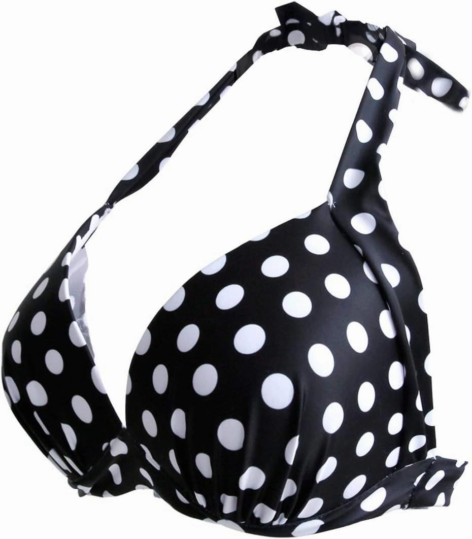 futurino Women Bikini Vintage 50s Plaid Pattern Halter Bikini Top Swimsuits
