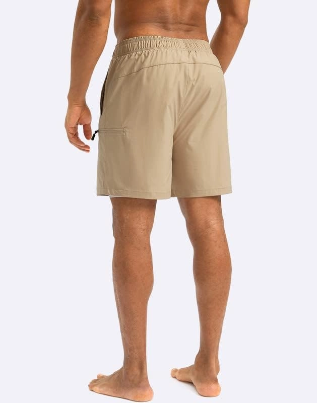 G Gradual Mens Swim Trunks with Compression Liner 5 inch Inseam Quick Dry Bathing Suits with Zipper Pocket-No Thigh Chafing