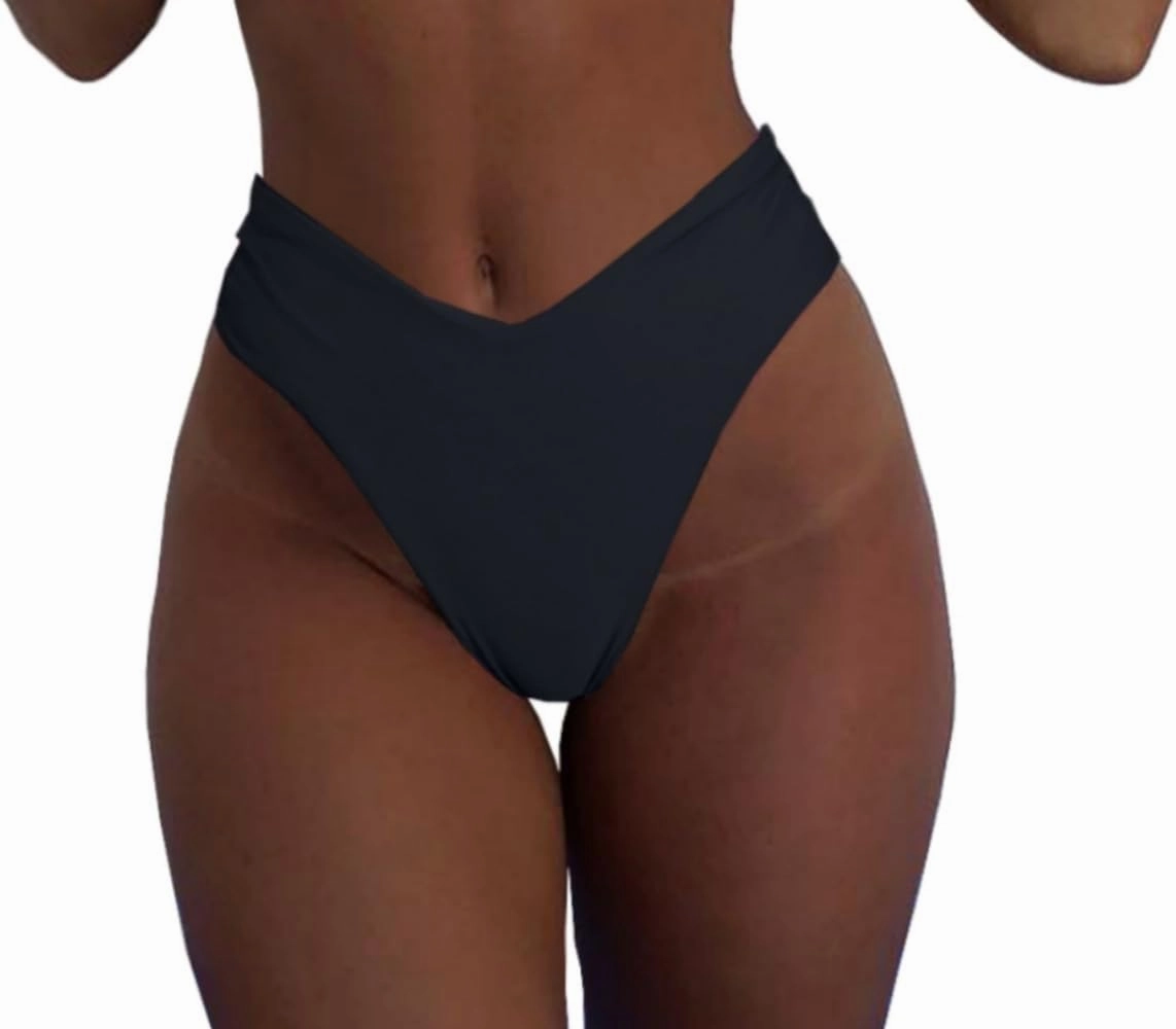 geluboao Women's Bikini Bottom Sexy V Cut High Cut Swimsuit High Waisted Bathing Suit Bottoms