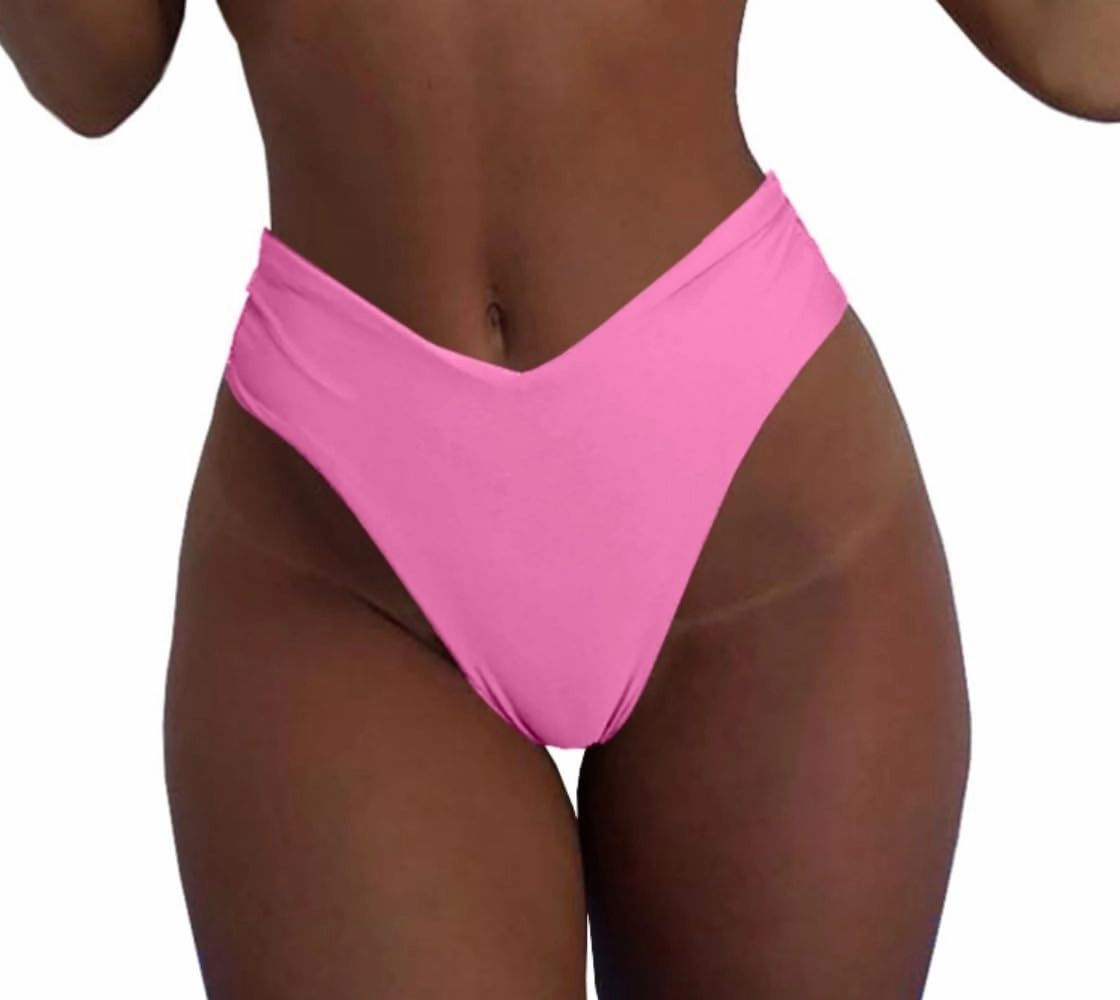 geluboao Women's Bikini Bottom Sexy V Cut High Cut Swimsuit High Waisted Bathing Suit Bottoms