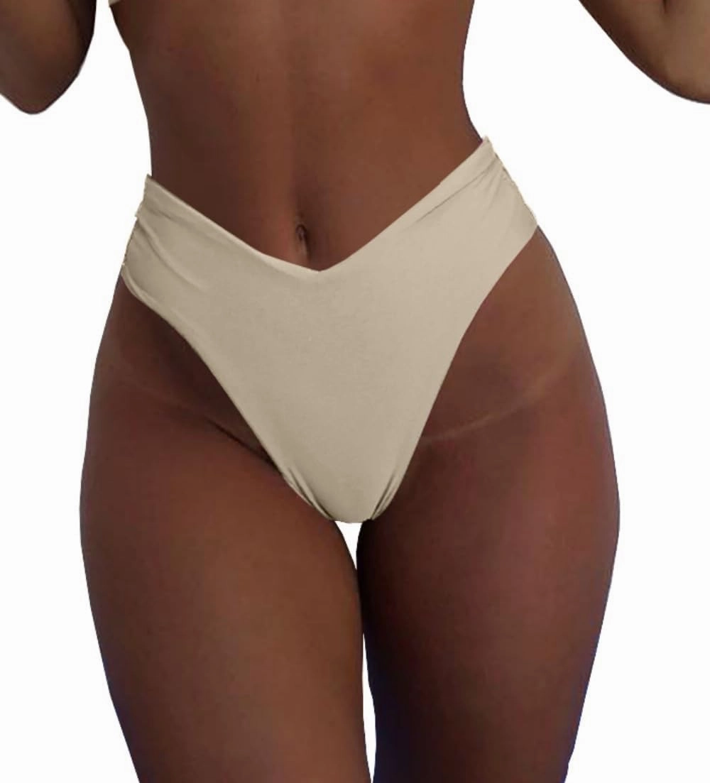 geluboao Women's Bikini Bottom Sexy V Cut High Cut Swimsuit High Waisted Bathing Suit Bottoms