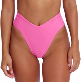 geluboao Women's Bikini Bottom Sexy V Cut High Cut Swimsuit High Waisted Bathing Suit Bottoms