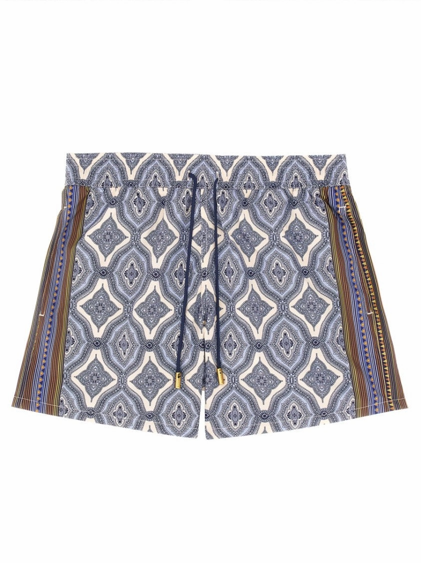 Geometric Pattern Boxer Swimsuit