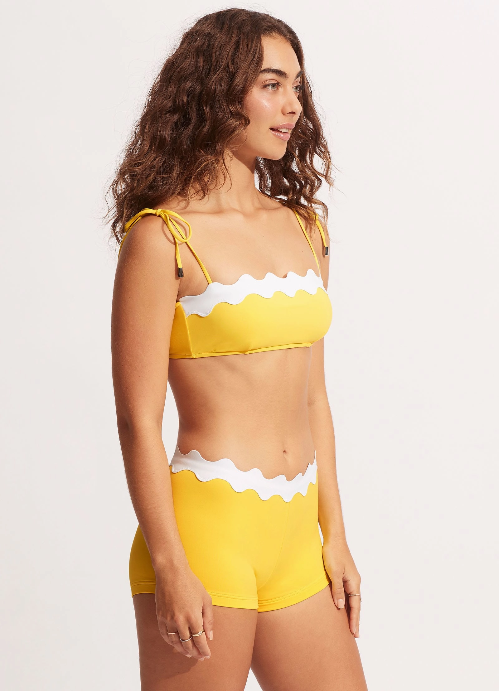 Gia Ric Rac Boyleg Bikini Bottom - Citron