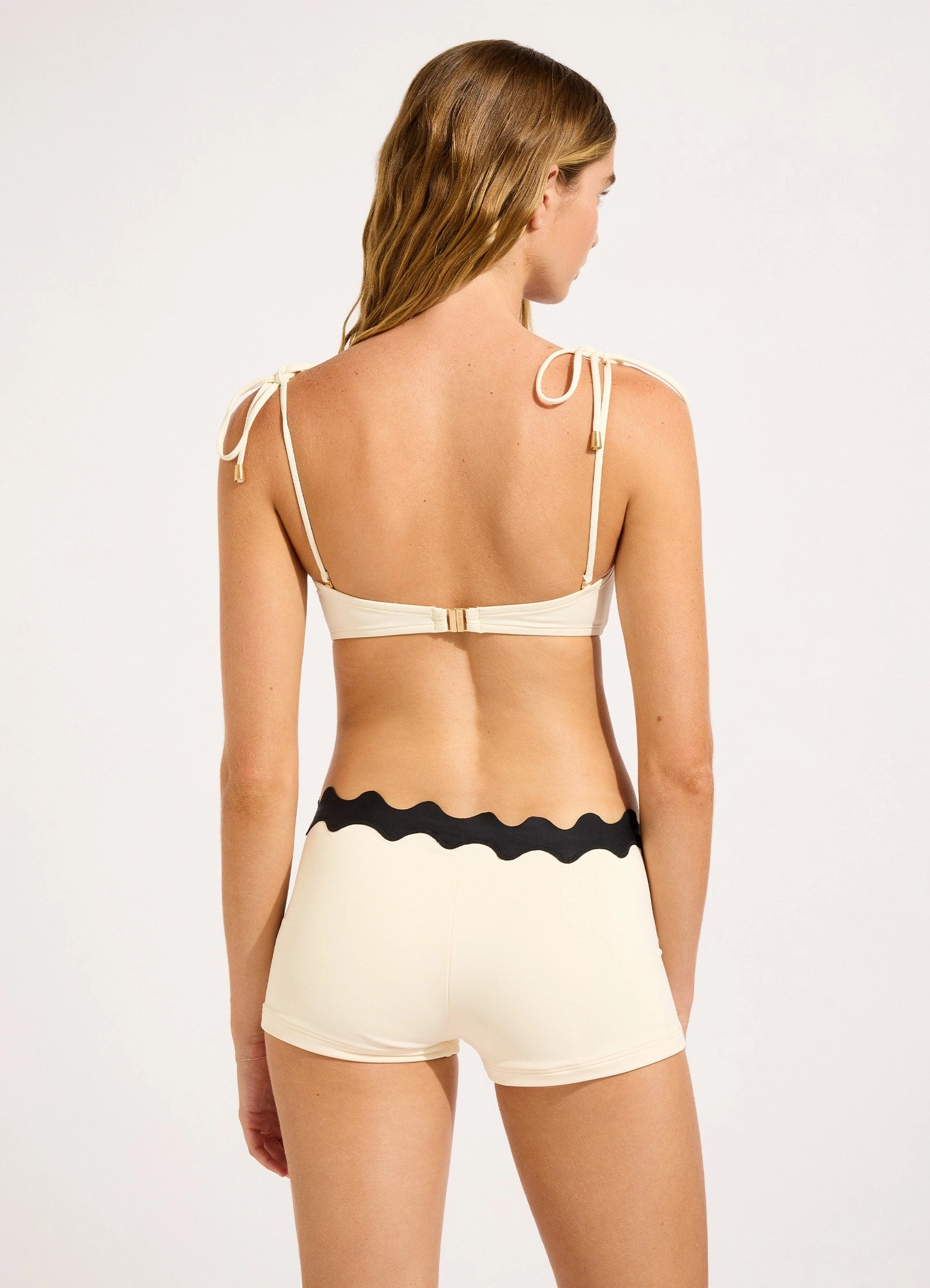 Gia Ric Rac Boyleg Bikini Bottom - Ecru