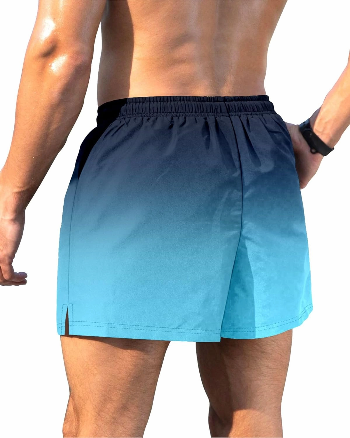 GIISAM Men's Swim Trunks, Bathing Suit 4 inch Inseam Quick Dry Swimsuit Beach Shorts with Compression Liner