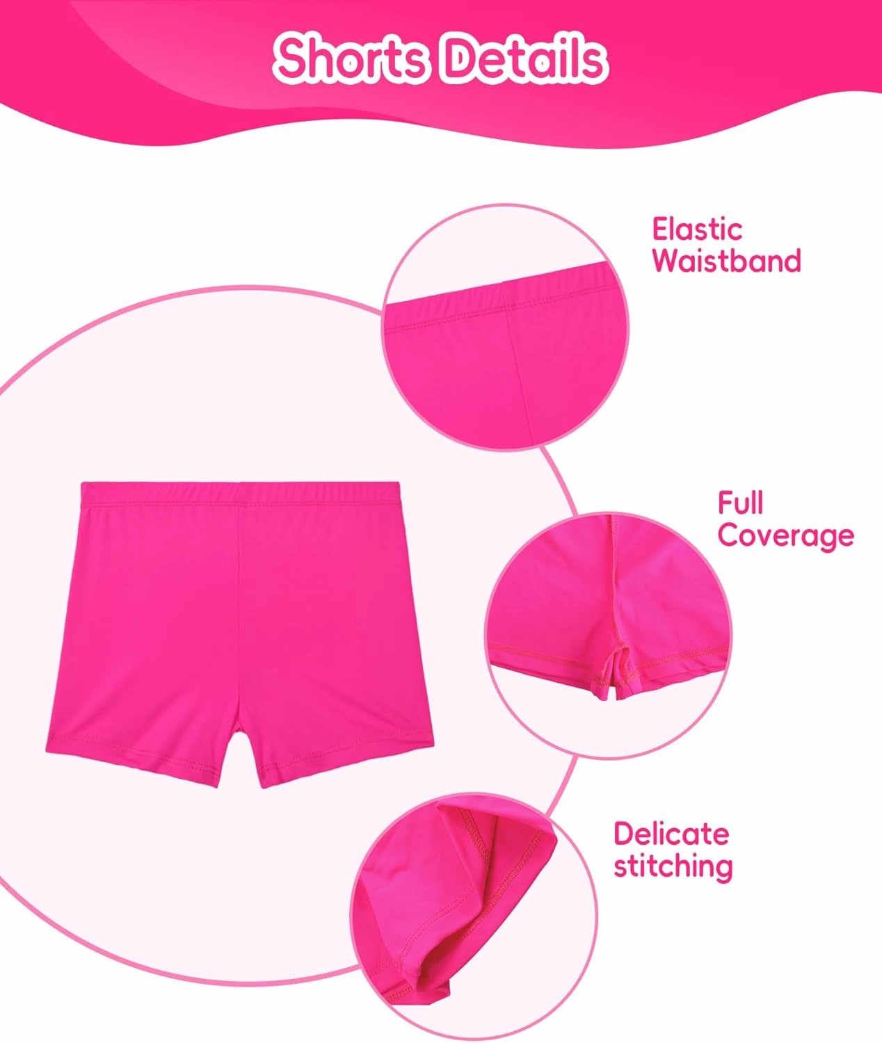 Girl Swimsuits 2 Pieces Multicolor Short Sleeve Quick Dry Durable Rash Guard Set with Shorts