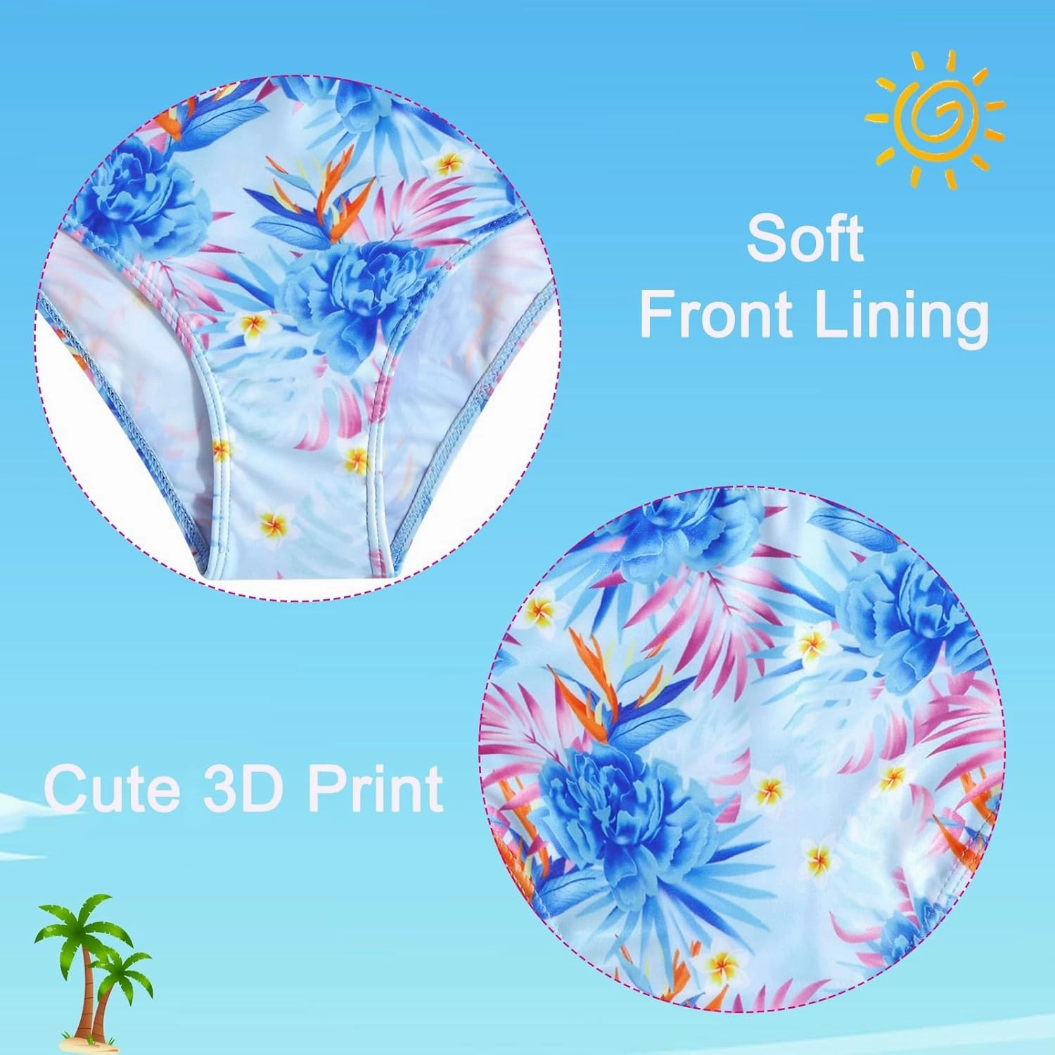 Girls Swimsuit 3-Piece Zipper Rash Guard UPF 50  Long Sleeve Skirt Set Bathing Suit Size 6-12 Years