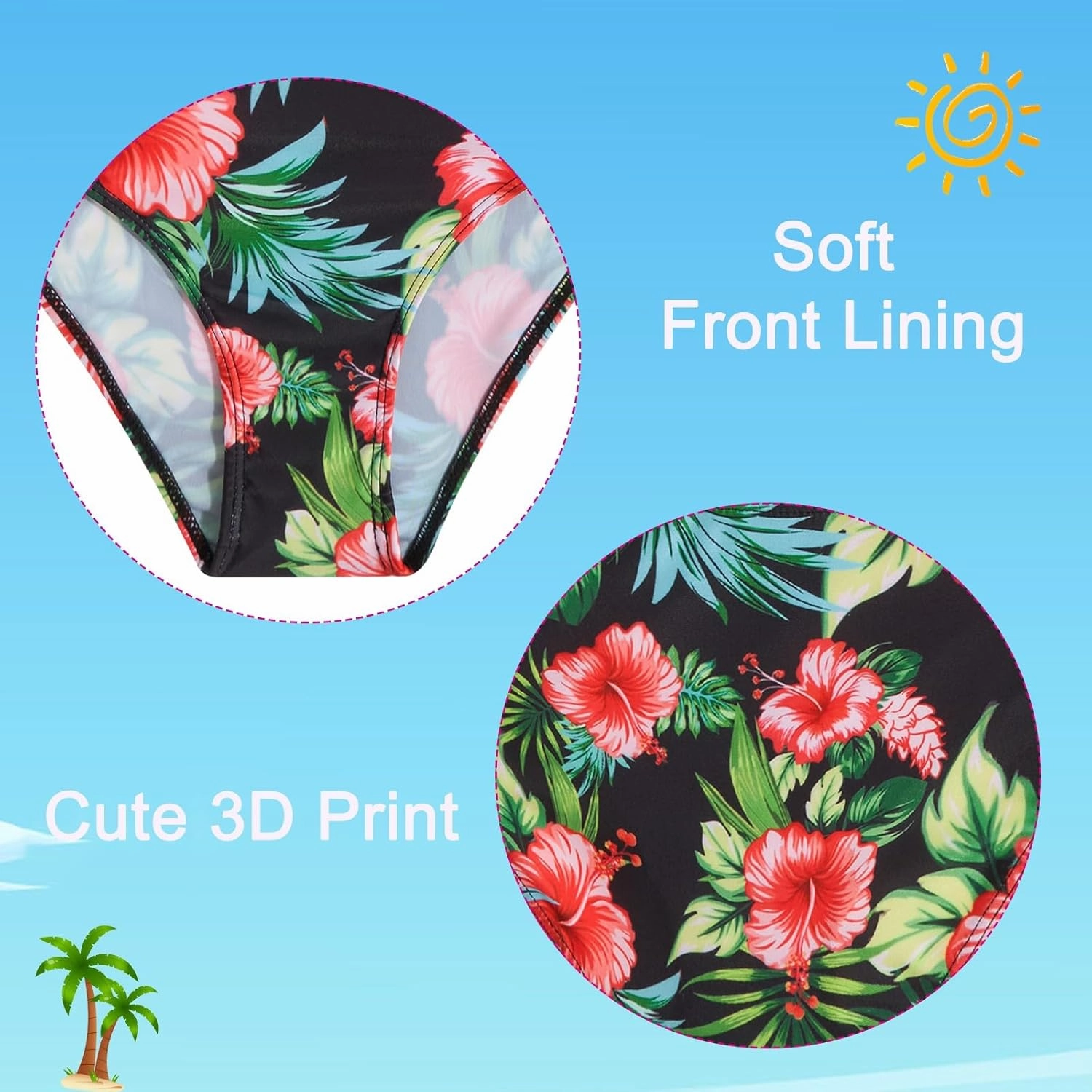 Girls Swimsuit 3-Piece Zipper Rash Guard UPF 50  Long Sleeve Skirt Set Bathing Suit Size 6-12 Years