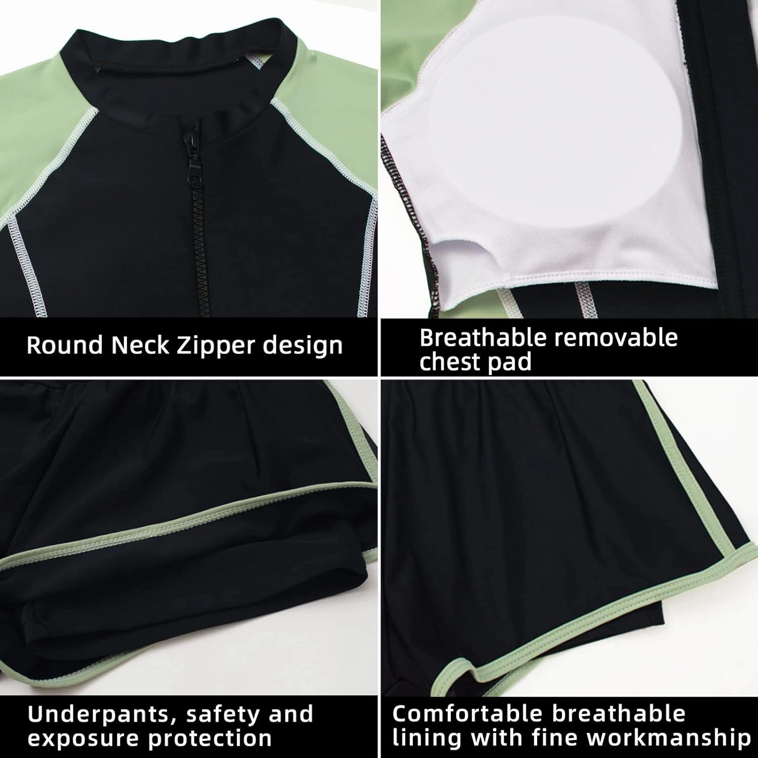 Girls Swimsuits, Kids Two-Piece Rashguard Swim Set Bathing Suits Beach Shorts Swim Shirts Size 6-7,8,10-12,14-16