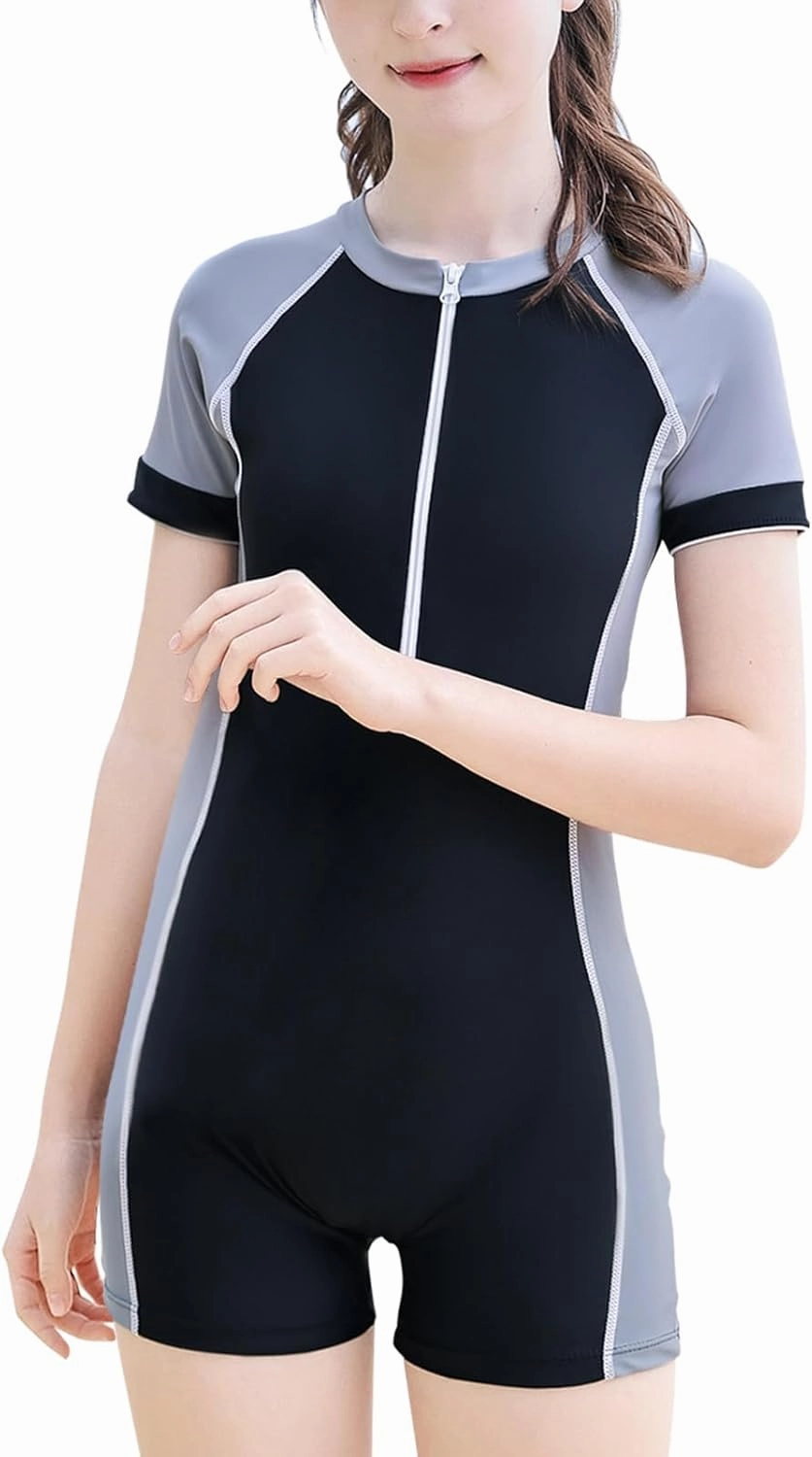 Girls Swimsuits, Kids Two-Piece Rashguard Swim Set Bathing Suits Beach Shorts Swim Shirts Size 6-7,8,10-12,14-16