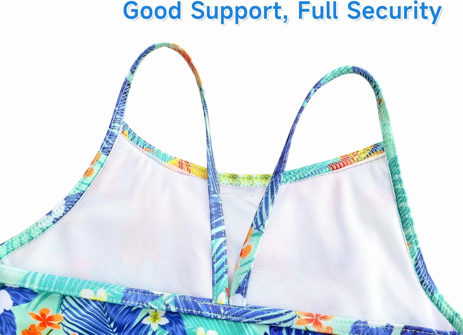 Girls Tankini Swimsuit 2-Piece Ruffle Bathing Suits UPF50  Kids Beach Sport Swimwear Sets