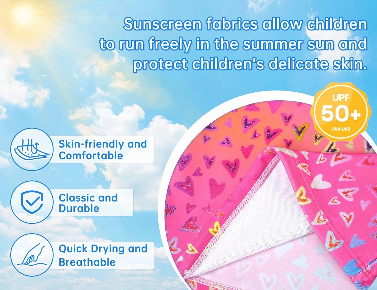 Girls Tankini Swimsuit 2-Piece Ruffle Bathing Suits UPF50  Kids Beach Sport Swimwear Sets