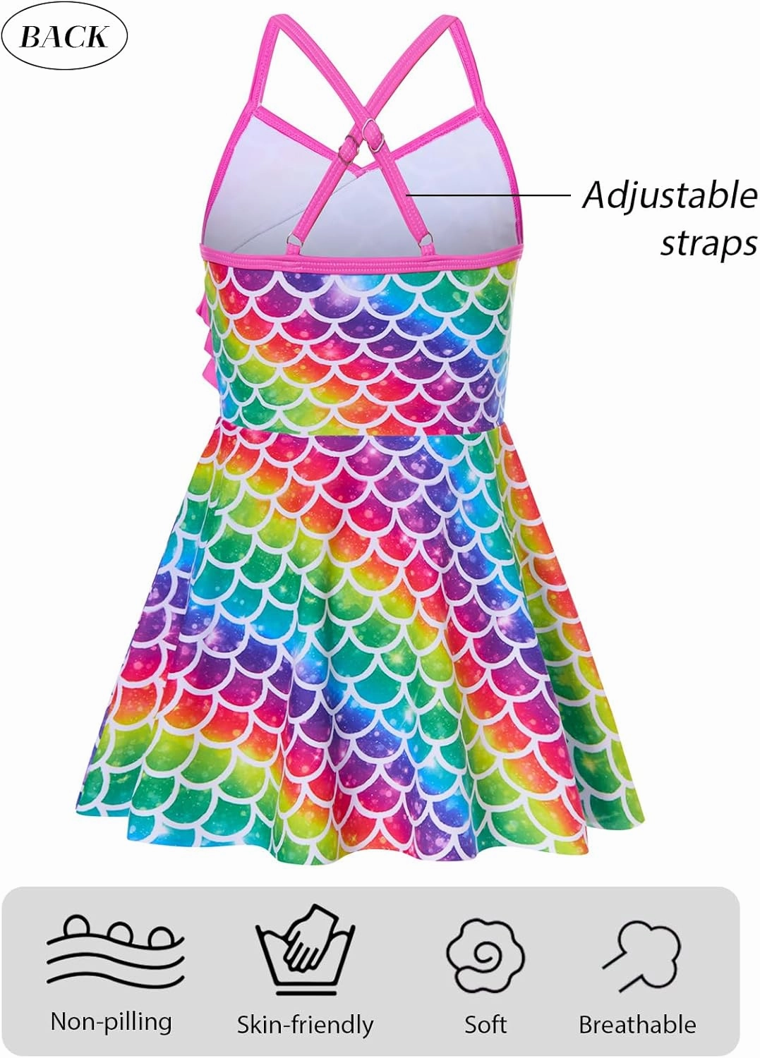 Girls Tankini Swimsuits Set Size 7-12Y Two Piece Bathing Suits with Shorts Adjustable Cross Strap Swimwear