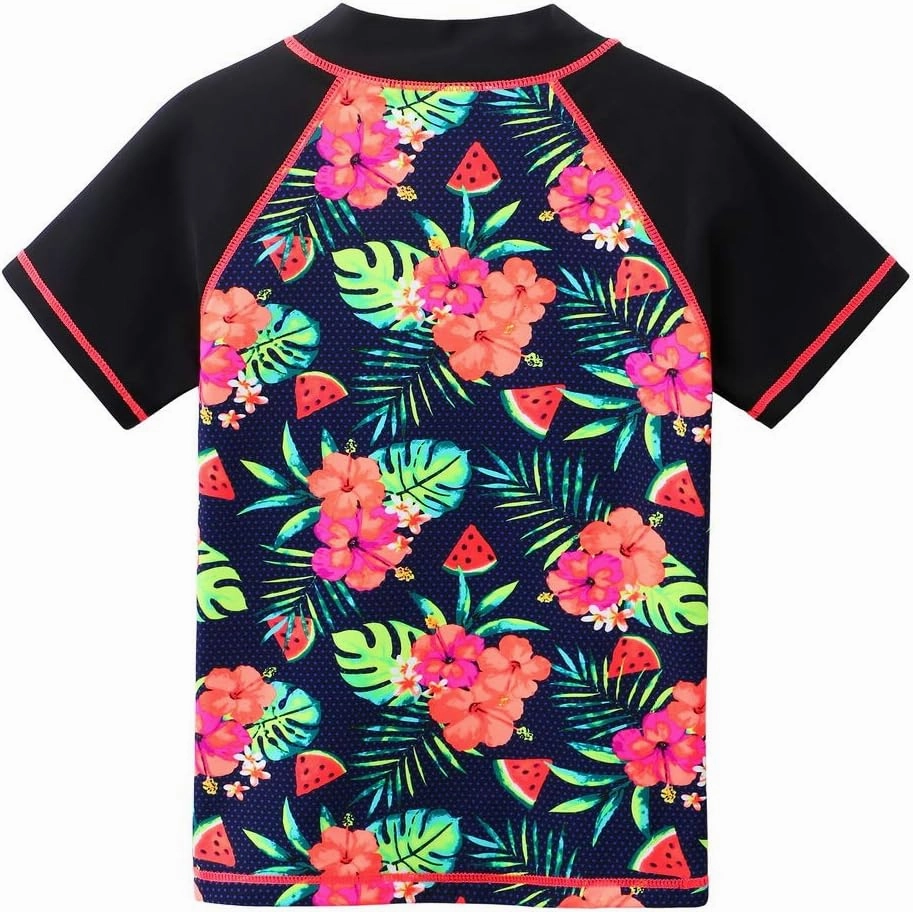 Girls Two Piece Swimsuit Floral UPF 50  Rash Guard Set Kids Beach Swimwear