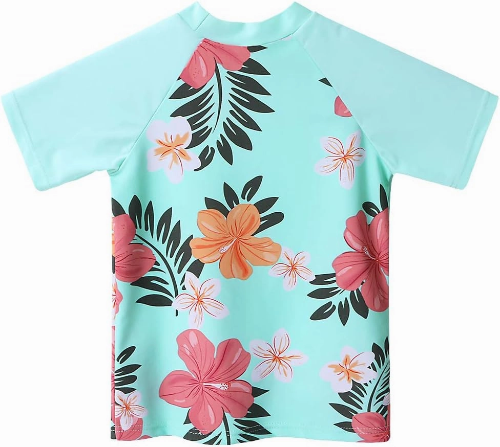 Girls Two Piece Swimsuit Floral UPF 50  Rash Guard Set Kids Beach Swimwear