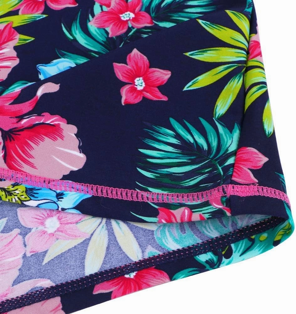 Girls Two Piece Swimsuit Floral UPF 50  Rash Guard Set Kids Beach Swimwear