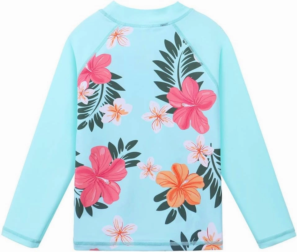 Girls Two Piece Swimsuit Long Sleeve Floral Bathing Suit UPF 50  Summer Beach Swimwear
