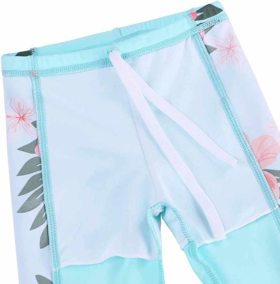 Girls Two Piece Swimsuit Long Sleeve Floral Bathing Suit UPF 50  Summer Beach Swimwear