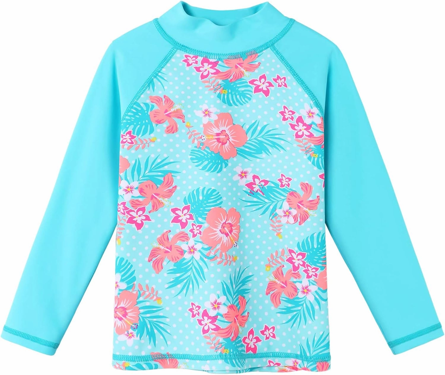 Girls Two Piece Swimsuit Long Sleeve Floral Bathing Suit UPF 50  Summer Beach Swimwear
