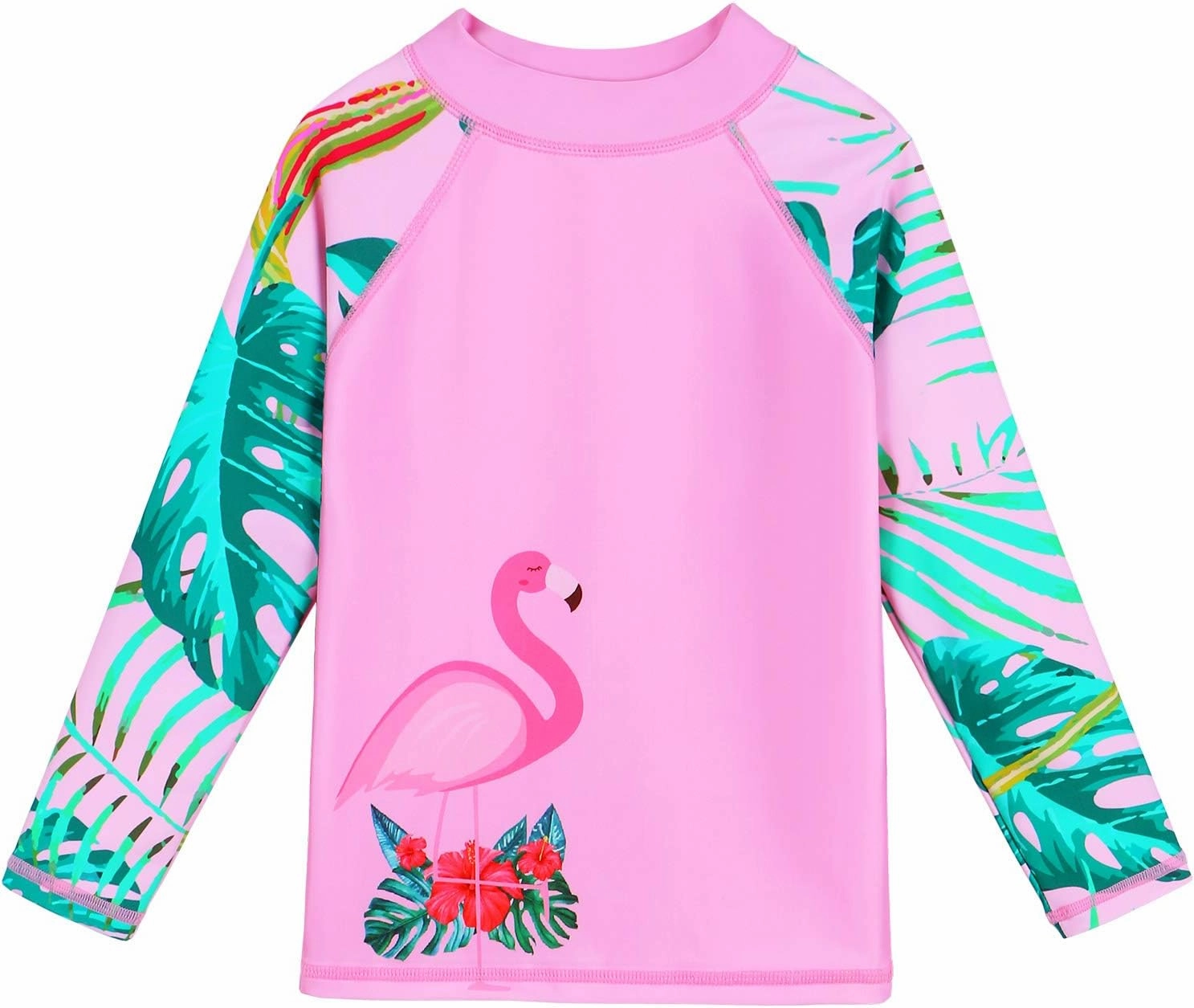 Girls Two Piece Swimsuit Long Sleeve Floral Bathing Suit UPF 50  Summer Beach Swimwear