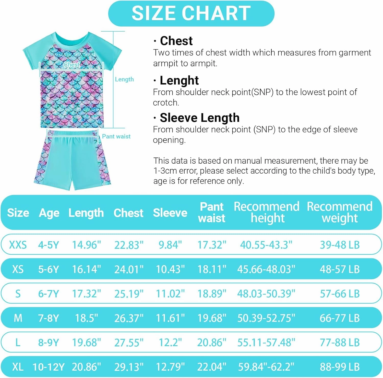 Girls Two Piece Swimsuits Bathing Suits for Little Girl Rash Guard Short Sleeve Beach Swimwear Set for Kid 4-12 Years