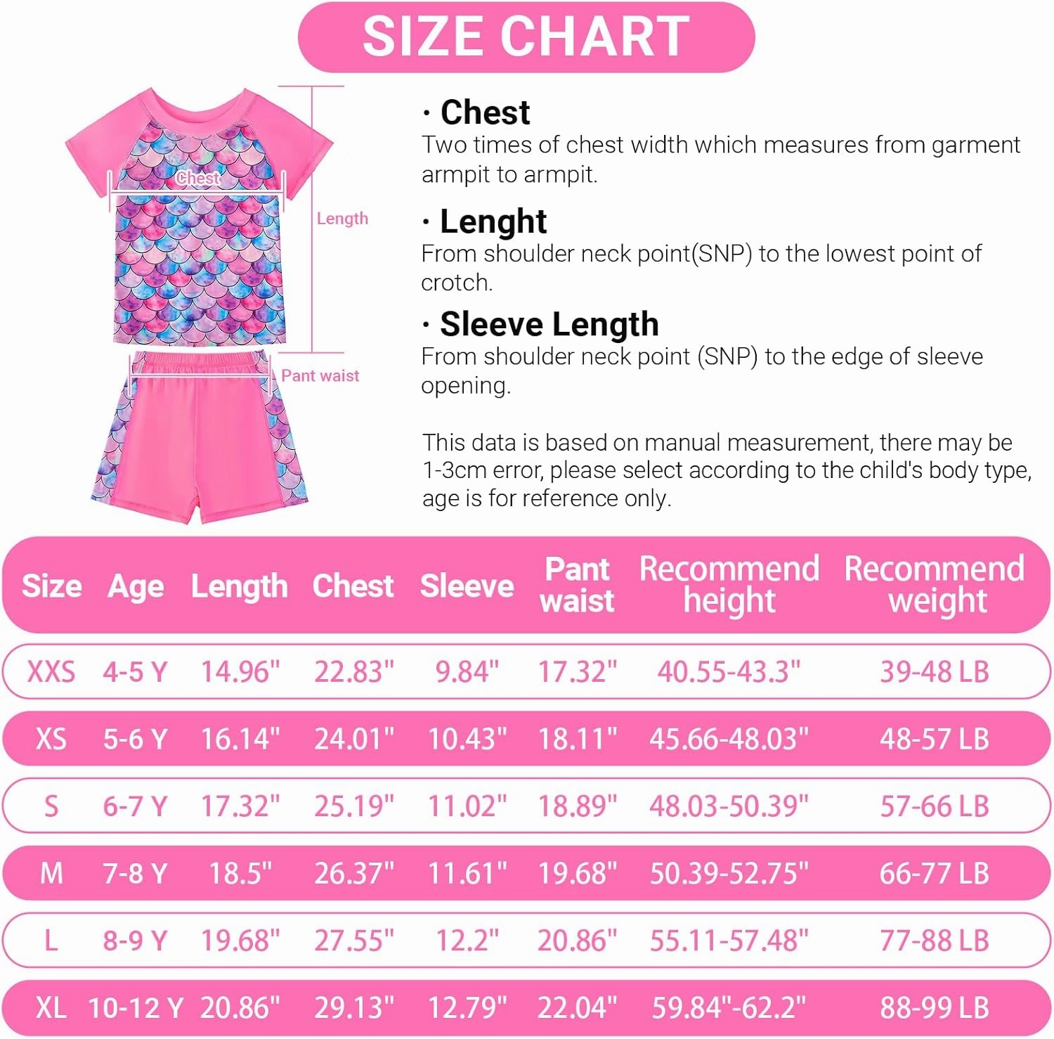 Girls Two Piece Swimsuits Bathing Suits for Little Girl Rash Guard Short Sleeve Beach Swimwear Set for Kid 4-12 Years