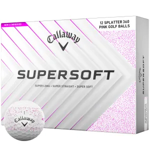 Grab Yours Now Callaway Supersoft Golf Balls - Pink Splatter - 12 Pack Loved by Thousands, Golf gear for seniors, Golf bag rain cover