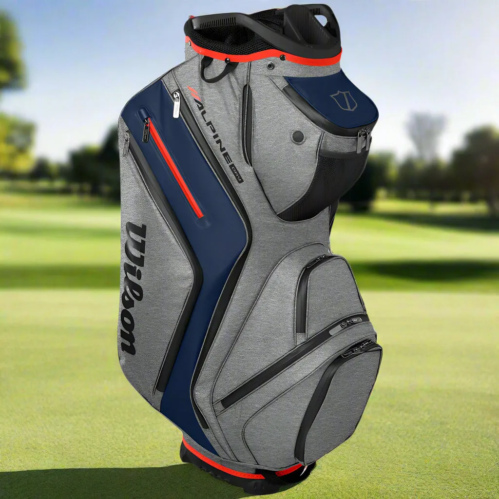 Wilson Alpine Dry Waterproof Cart 14 Bag - Navy/Grey/Red, Spikeless golf shoes