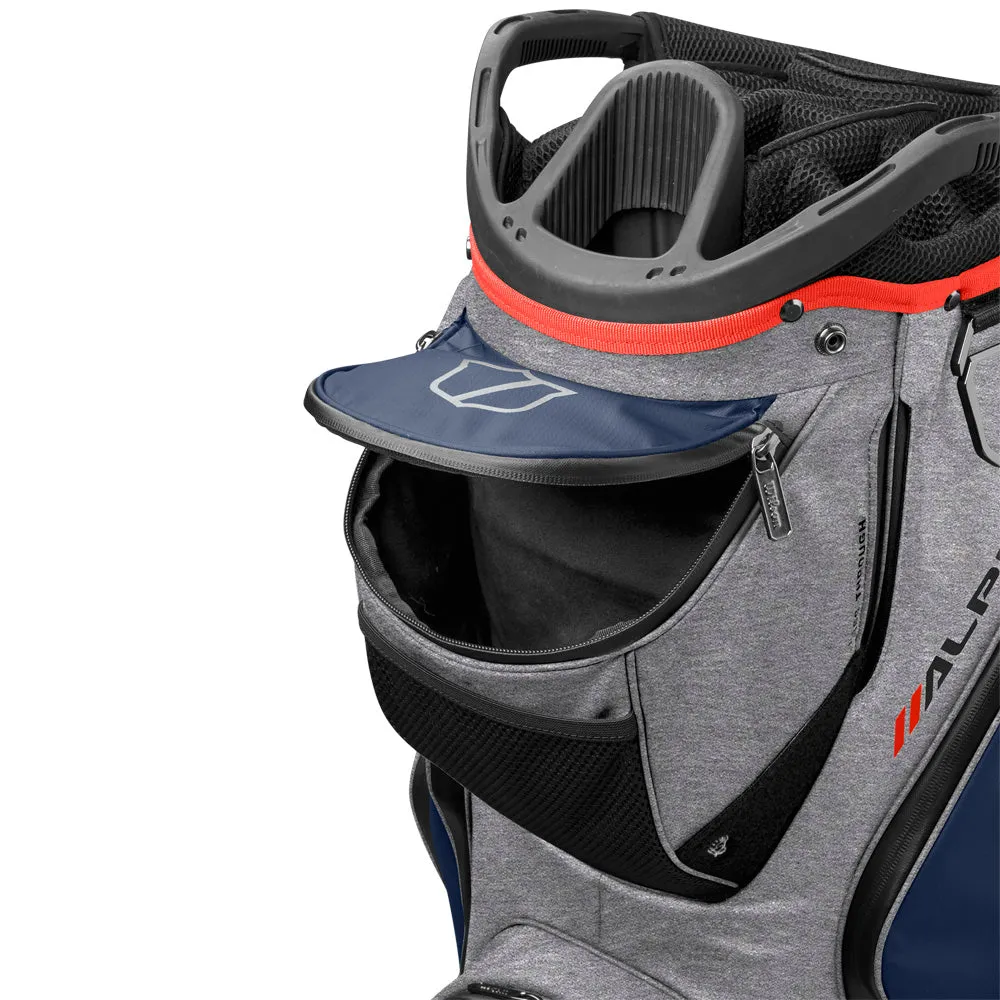 Wilson Alpine Dry Waterproof Cart 14 Bag - Navy/Grey/Red, Women's golf skirts