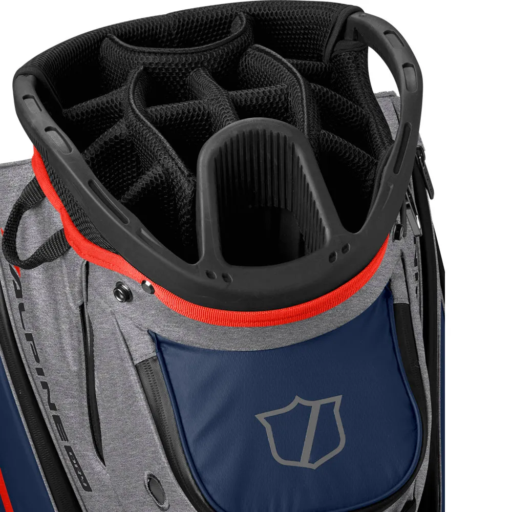 Wilson Alpine Dry Waterproof Cart 14 Bag - Navy/Grey/Red, Golf training aid, Lightweight golf bag