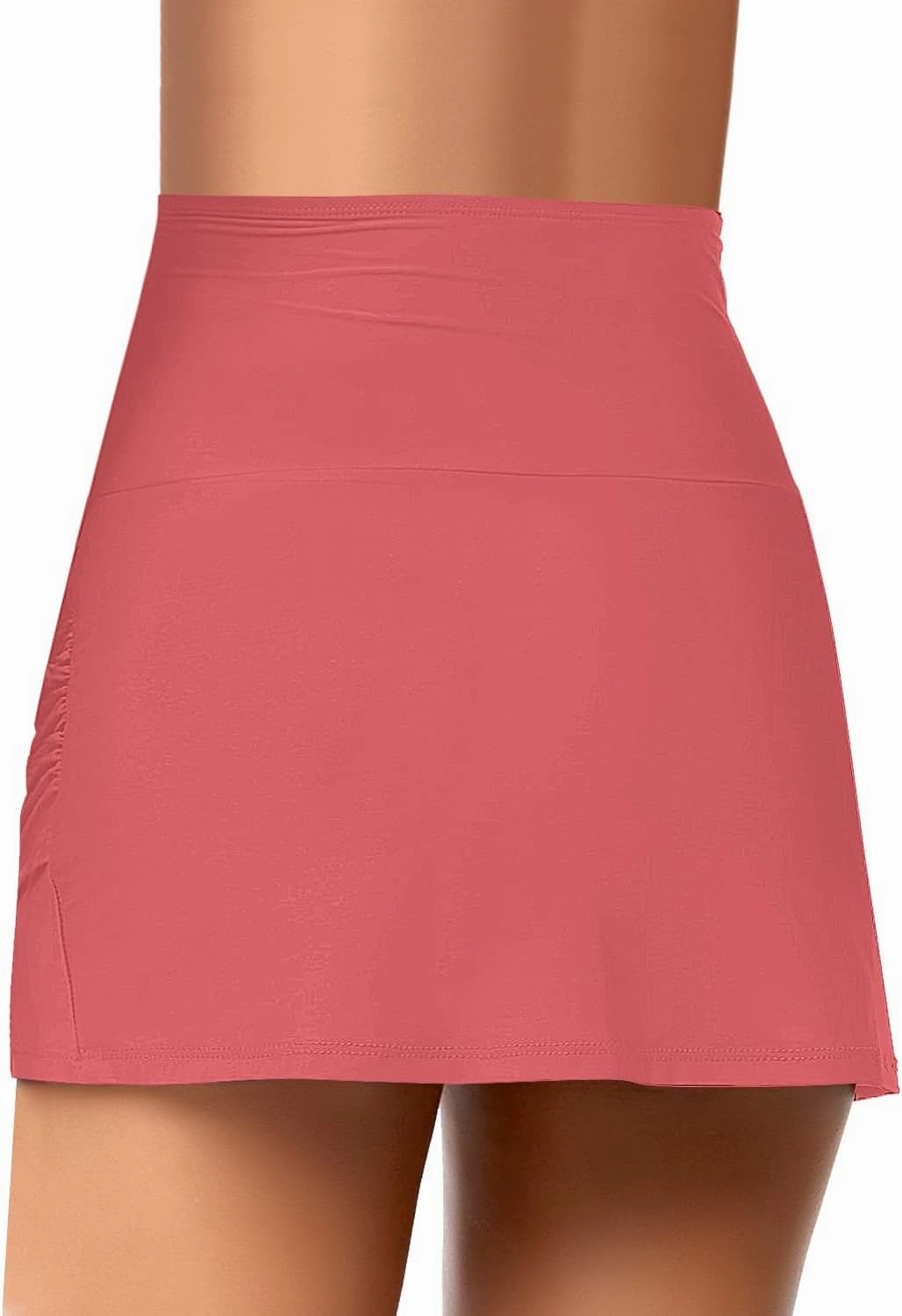 GRAPENT Women's High Waist Tulip Hem Shirring Swim Skirt Swimsuit Bikini Bottom