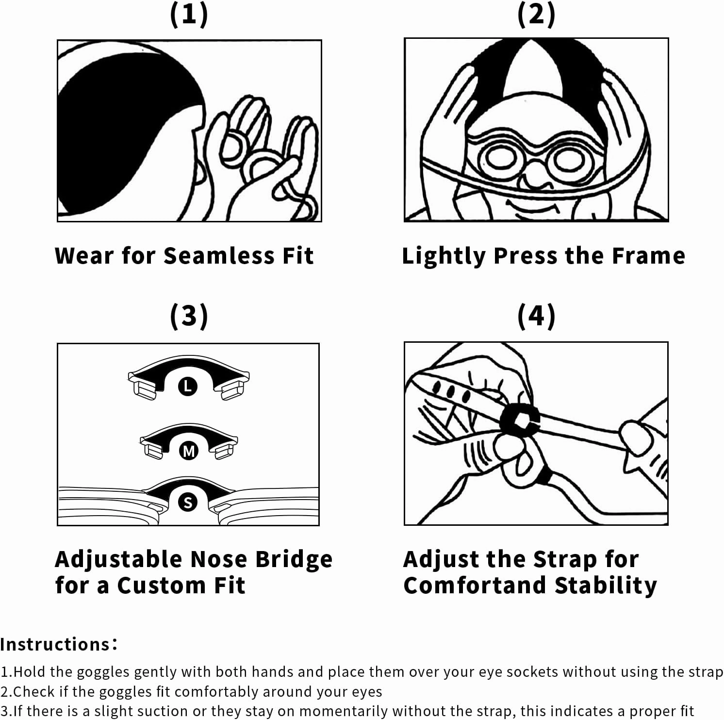 Graynoma Swim Goggles & Swim Cap Set, High Stretch Silicone Swim Cap and Anti-Fog Swimming Goggles for Adult Men Women