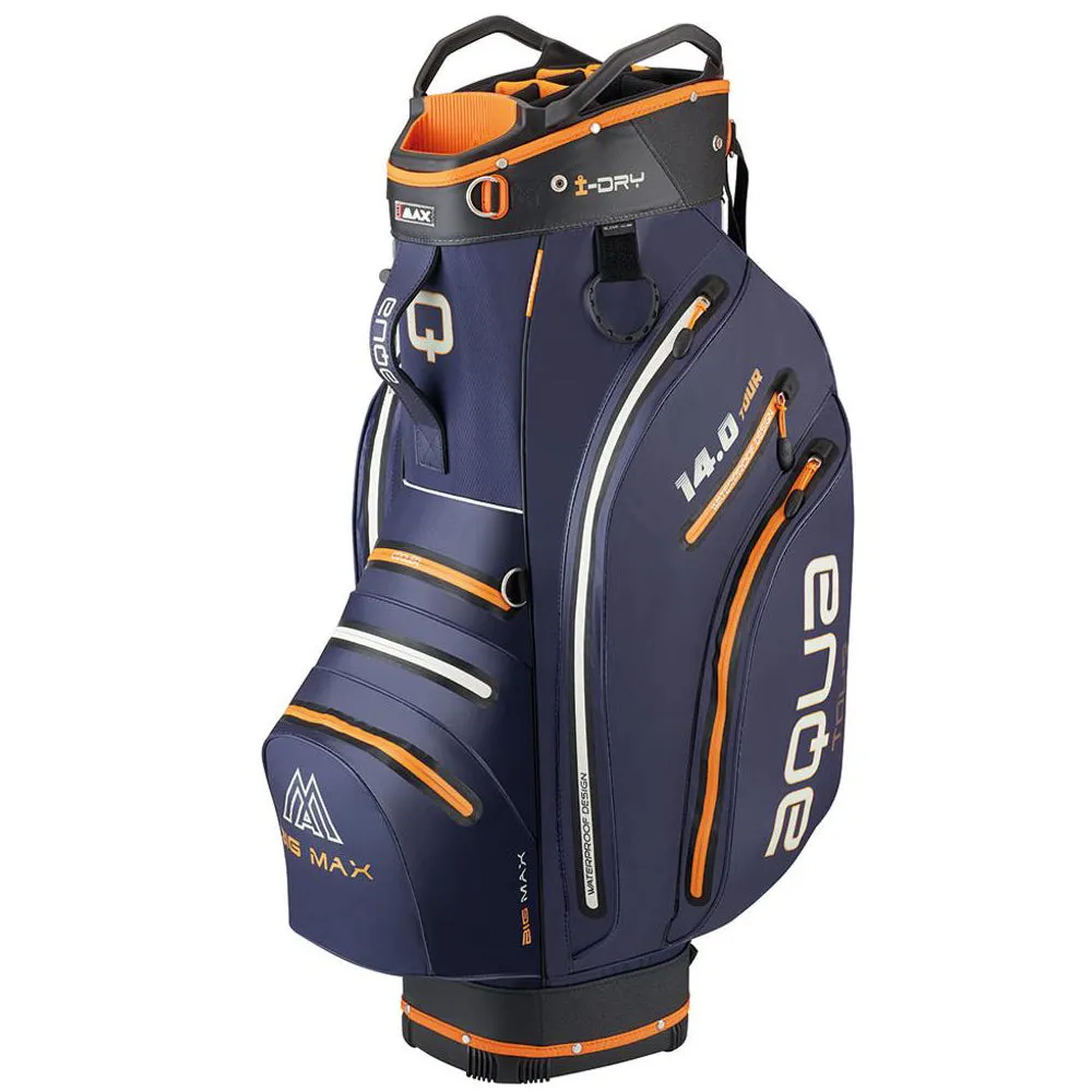 Great Value Big Max Aqua Tour 3 Waterproof Cart Bag - Steel/Blue Black/Orange Act Fast, Golf accessories for beginners
