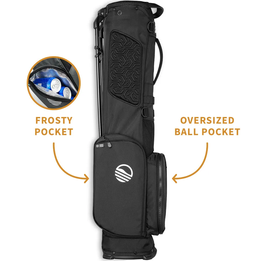 Sunday Golf El Camino Stand Bag - Matte Black, Yellow golf balls