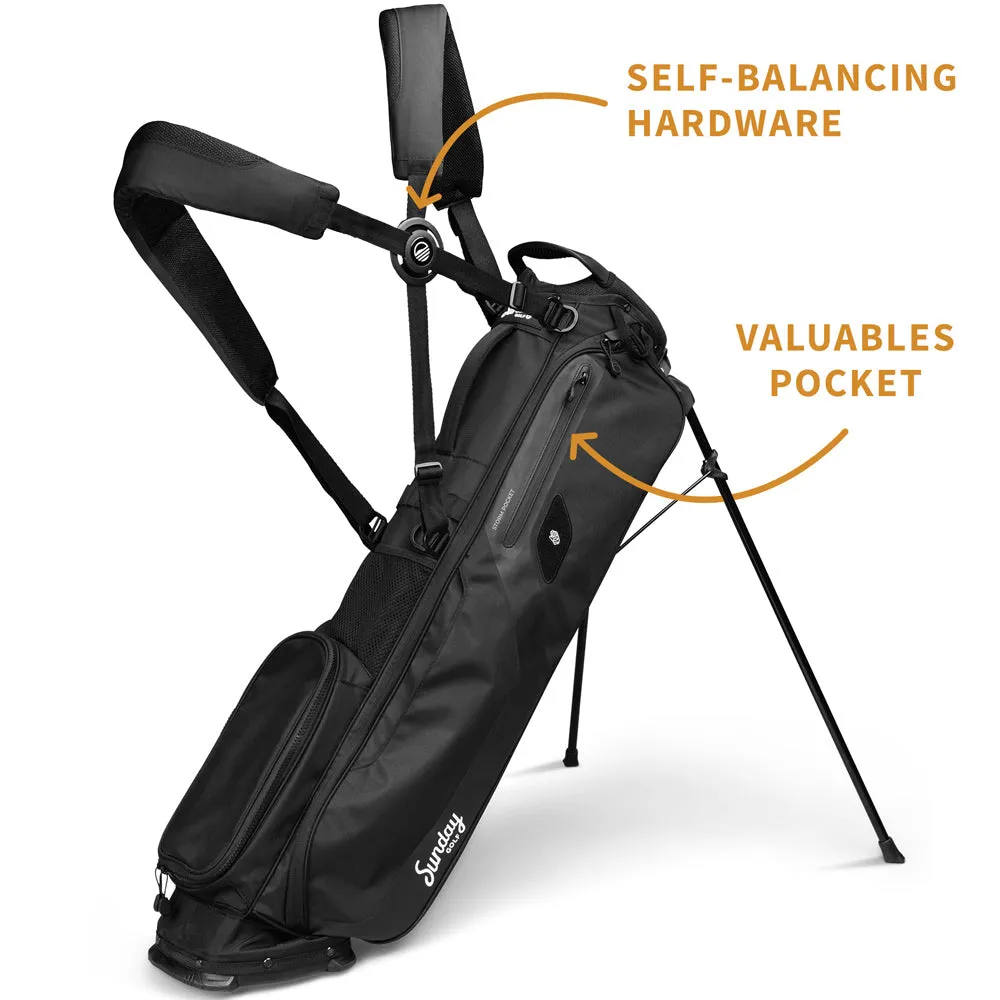 Sunday Golf El Camino Stand Bag - Matte Black, Top-rated golf rangefinders 2024, Portable golf net, Golf stretching straps