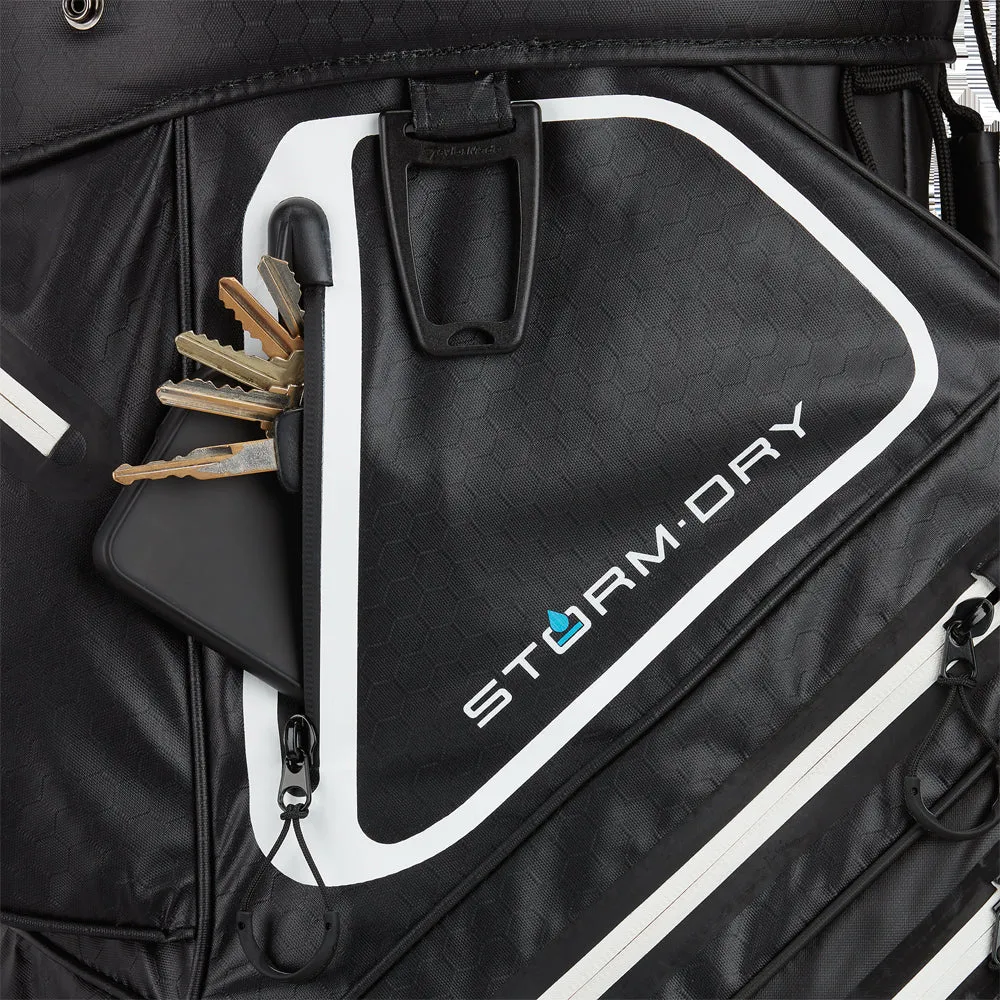 TaylorMade StormDry Cart Bag - Black/White/Red, Golf scorecard holder, Golf cart cup holder