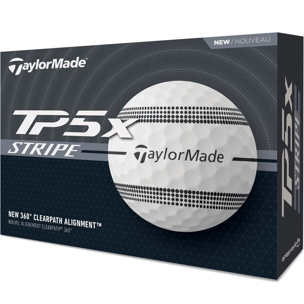 TaylorMade TP5x Clear Stripe Golf Balls - White - 12 Pack, Custom golf head covers