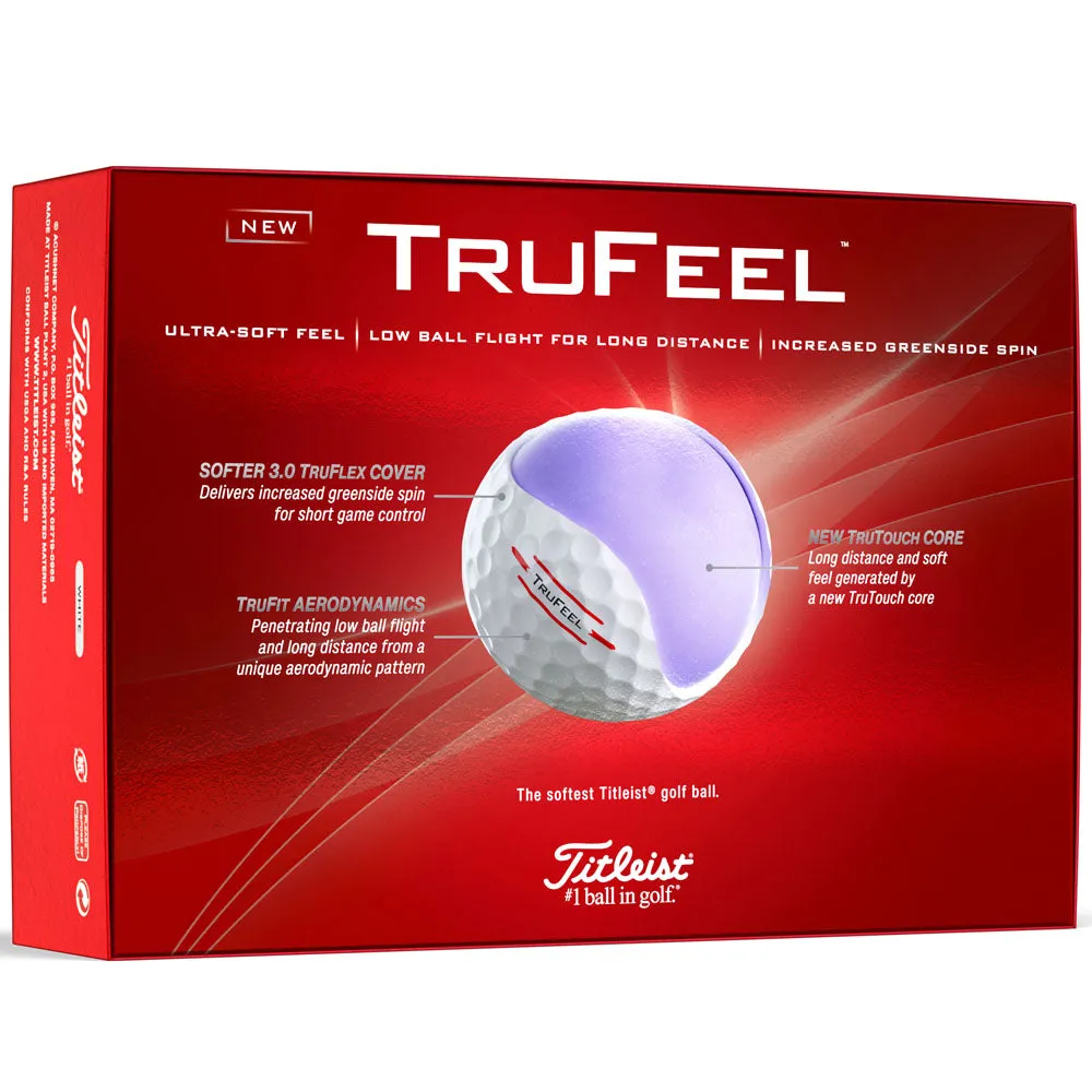 Titleist TruFeel Golf Balls - White - 12 Pack, Golf gear for tall men