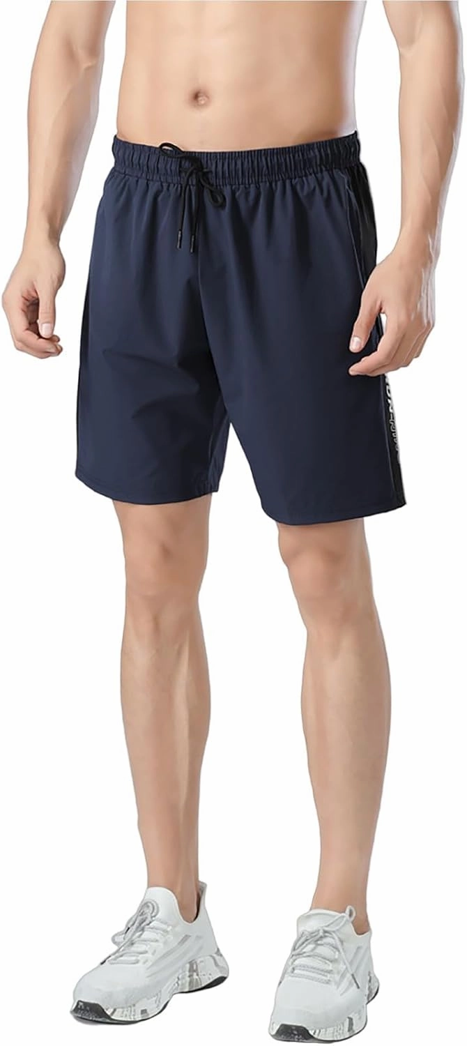 Gym Shorts Men Loose-Fit Quick Dry Lightweight Running Workout Athletic Casual Shorts with Pockets