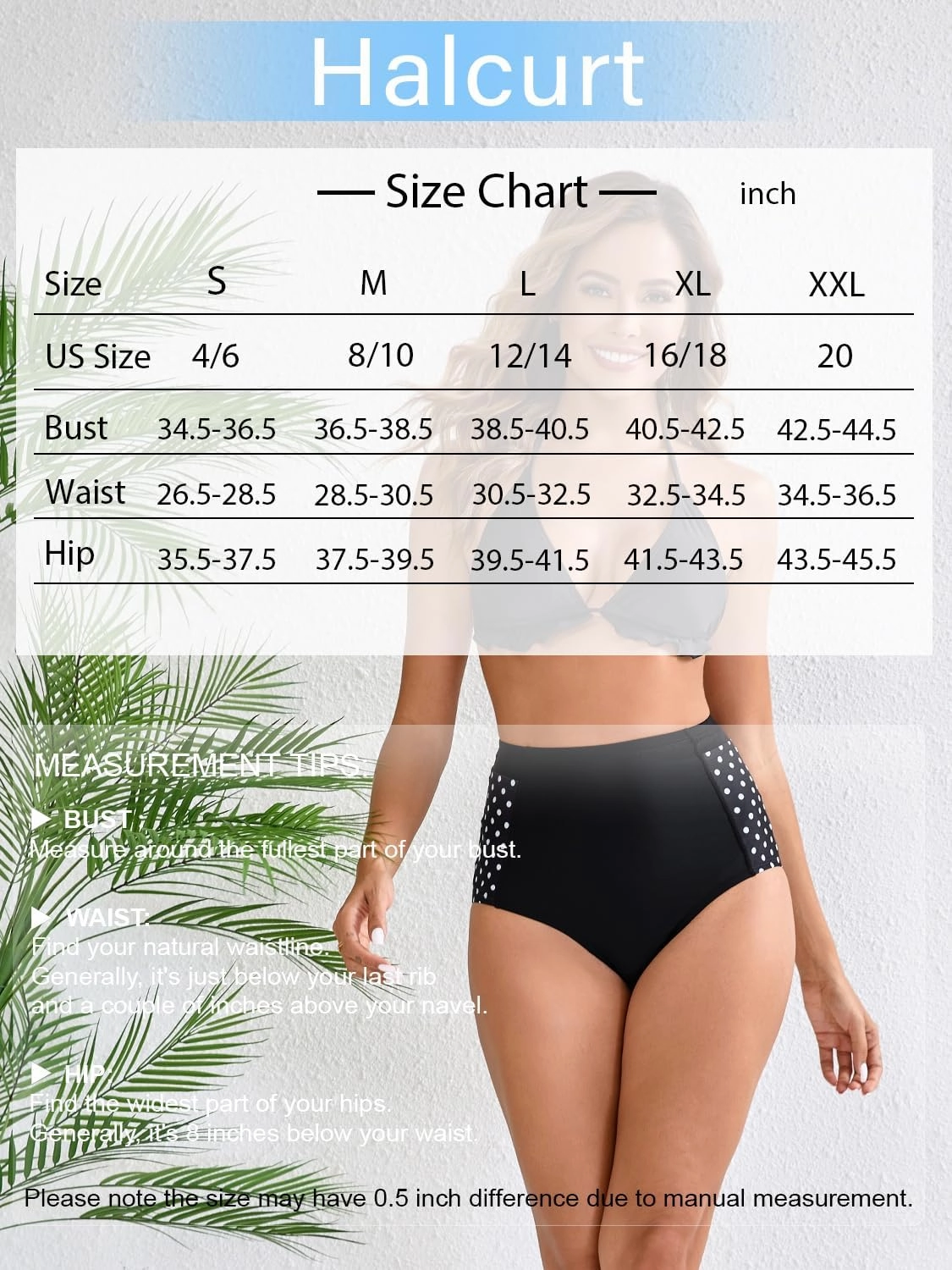 Halcurt Women's Cross High Waisted Bikini Bottoms Full Coverage Swimsuit Bottoms