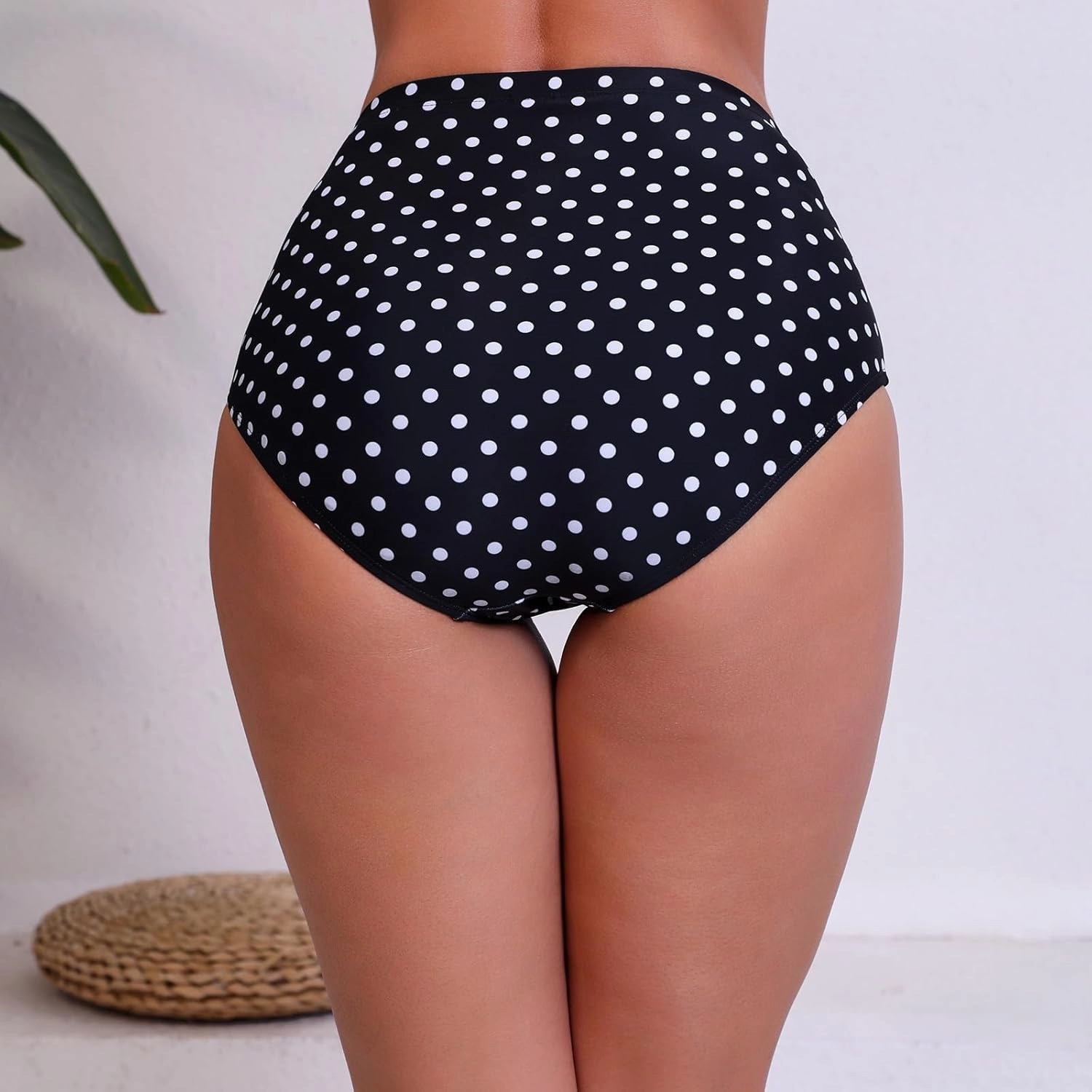 Halcurt Women's High Waisted Swim Bottoms Swimsuit Full Coverage Bikini Bottoms