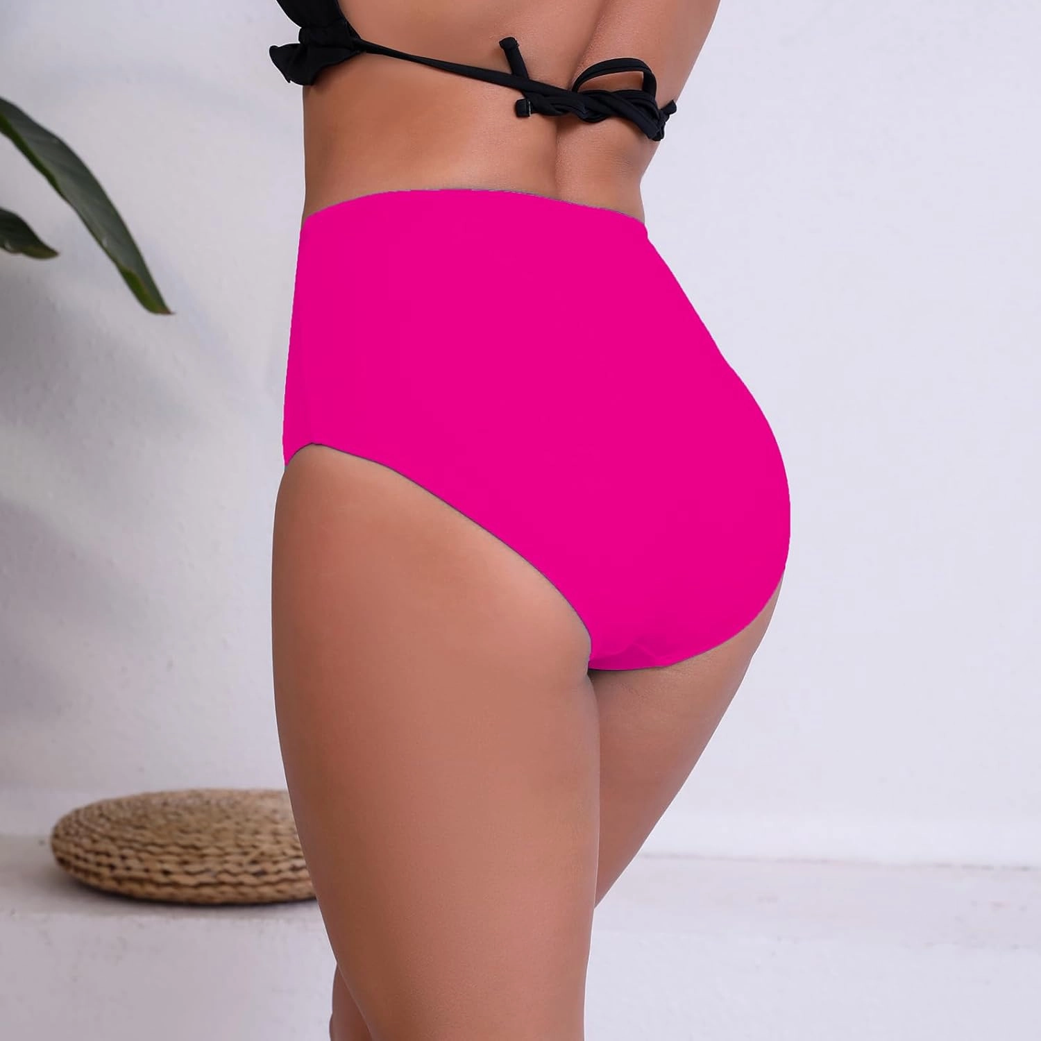 Halcurt Women's High Waisted Swim Bottoms Swimsuit Full Coverage Bikini Bottoms